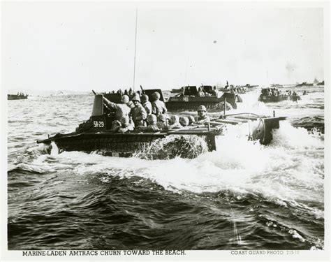 Lvts Cruising Toward Iwo Jima Japan The Digital Collections Of