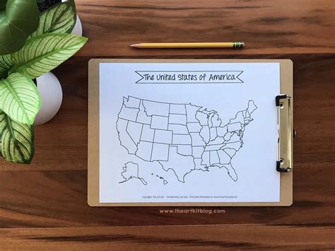 Printable United States Map Outline - The Art Kit