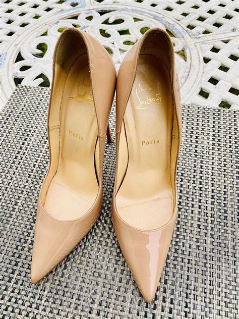 Christian Louboutin So Kate Nude Patent Leather Pumps Gem