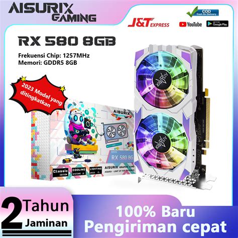 Jual Aisurix New Vga Card Rx Gb Kartu Grafis Cahaya Berwarna