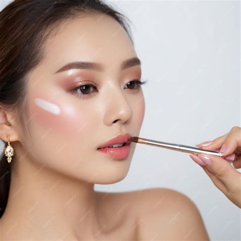 Premium Photo Beautiful Asian Woman Makeup Trial For Flawless Look