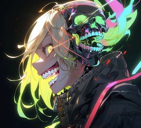 Cool Anime Character with Neon Makeup