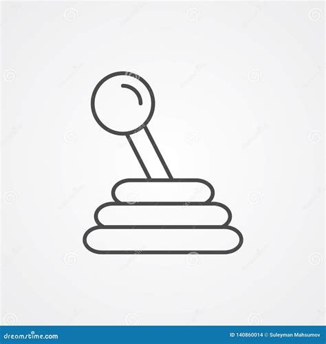 Gear Shift Vector Icon Sign Symbol Stock Vector Illustration Of Knob