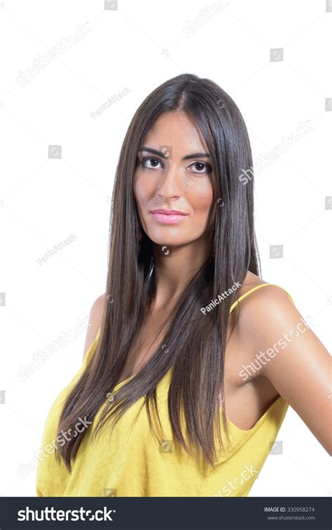 Attractive Sexy Brunette Beauty Portrait Isolated Stock Photo Shutterstock