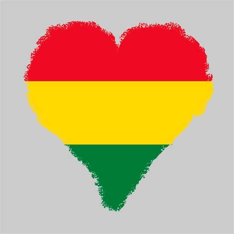 Premium Photo Bolivia Colorful Flag In Heart Shape With Brush Stroke Style Isolated On Grey