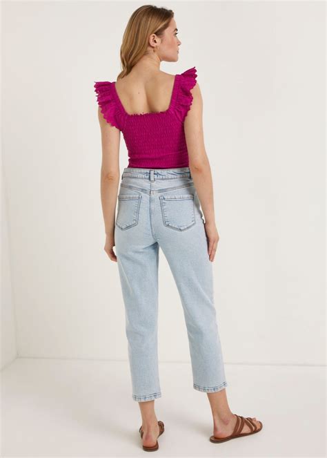 Papaya Petite Ava Bleach Wash Mom Jeans Matalan