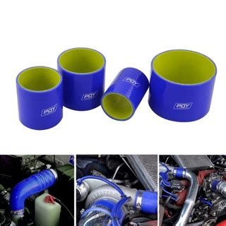 PQY Blue Yellow 2 51mm Straight Silicone Intercooler Turbo Intake