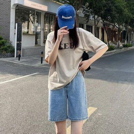 Korean Style Classic Denim Shorts Women Summer Blue High Waisted Shorts