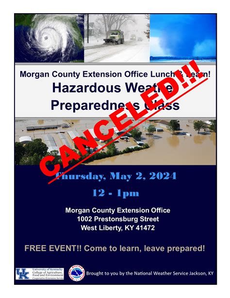 Please Note: Morgan County's Weather Preparedness Class has been canceled!