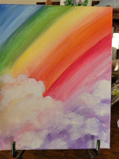 Colorful Rainbow Painting On Canvas