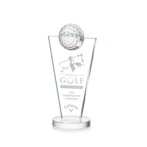 Alonzo Golf Clear Globe Crystal Trophy Tfy Glf