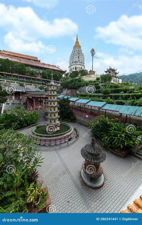 The Garden Against The Pagoda Located In The Kek Lok Si Temple Temple