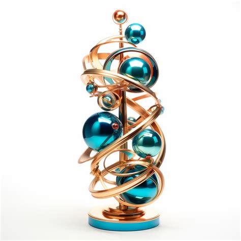 Premium Photo There Is A Sculpture Of A Spiral Tree Made Of Glass Balls Generative Ai