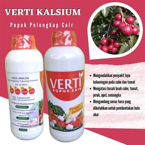 Jual Kalsium Tanaman Verti Cals Pupuk Buah Anti Rontok Liter Shopee