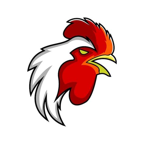 Vektor Huhn Hahn Kopf Maskottchen Logo Design Vorlage Premium Vektor