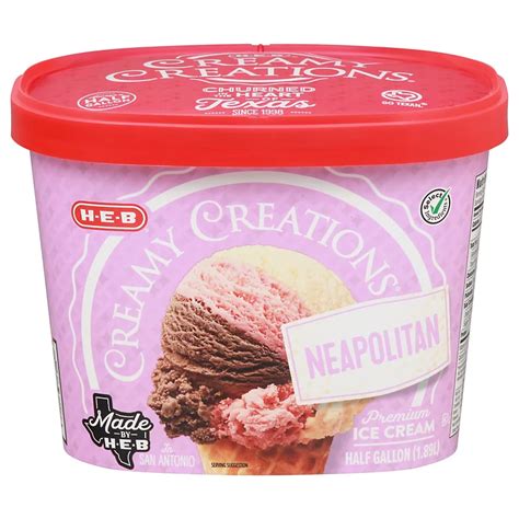 H E B Creamy Creations Neapolitan Ice Cream Shop Ice Cream And Treats