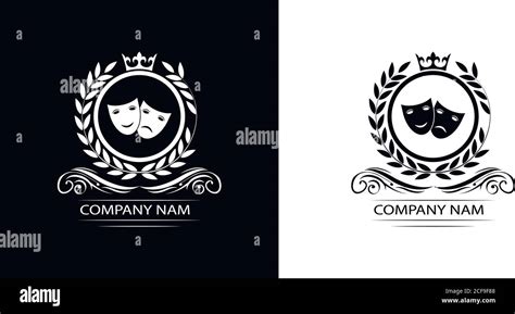 Theatre Logo Template Luxury Royal Vector Theatre Company Decorative