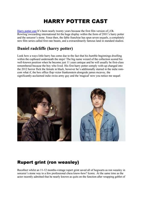 Harry Potter Cast by Harry Potter - Issuu