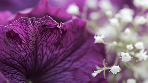 Purple Flower Petal With Water Droplets Macro Flower Photography