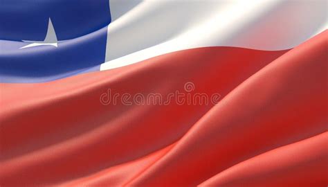 Bandera Altamente Detallada Agitada Del Primer De Chile Ilustracin 3d