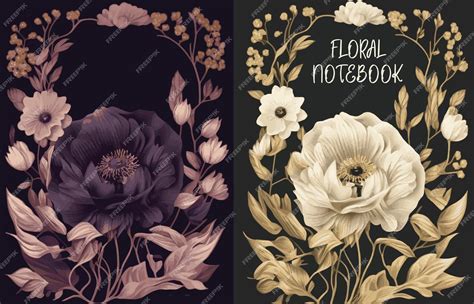 Premium Vector | Floral notebook cover