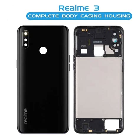 Realme 3 Housing Middle Frame With Side Button And Camera Lens Complete