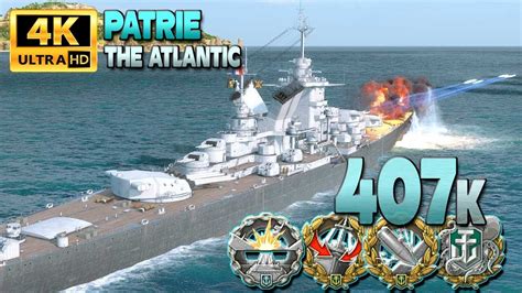 Battleship Patrie Huge Damage On Map The Atlantic World Of Warships