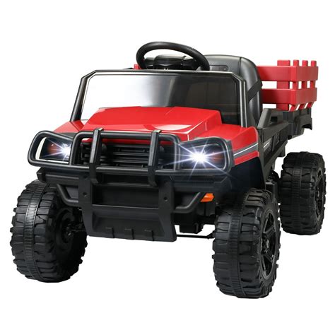 Tobbi 12v Kids Ride On Tractor With Trailer Battery Powered Ride On