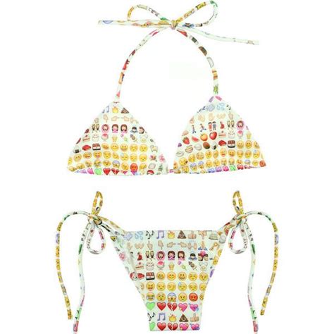 EMOJI BIKINI Bikinis Spandex Swimwear Lycra Swimwear