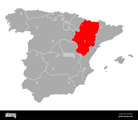 Map of Aragon in Spain Stock Photo - Alamy