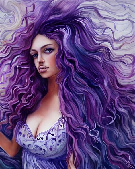 Lady With Wild Purple Hair By Myaiartjourney On Deviantart