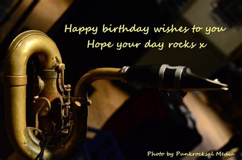 Birthday Wishes Saxophone By Sally Newhouse Punkrocksal Happy