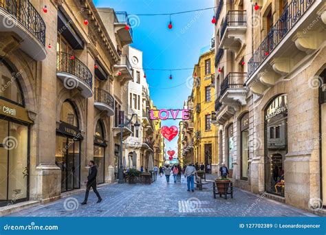 Beirut Lebanon Feb 5th 2018 Locals Walking In A New Modern Area