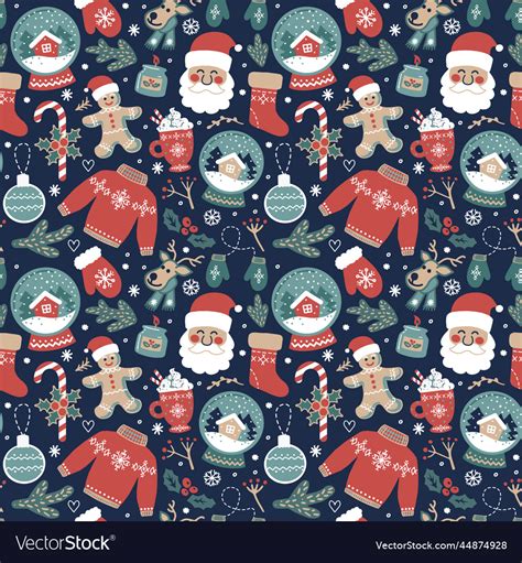 Christmas Seamless Background With Ugly Sweaters Vector Image