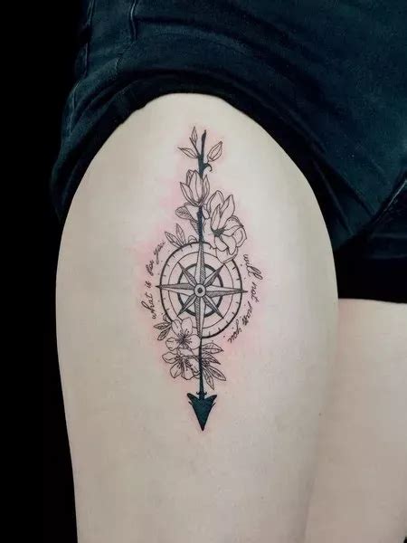 Compass Tattoo On Thigh Tatuagem Tatuagens