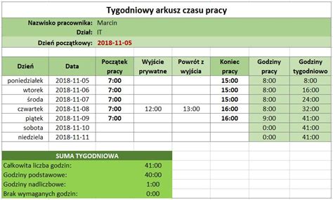 Ewidencja czasu pracy w Excel Jak zrobić w Excelu