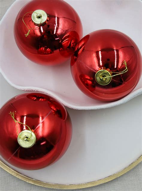 Red 120mm Christmas Baubles Shiny Amazing Christmas