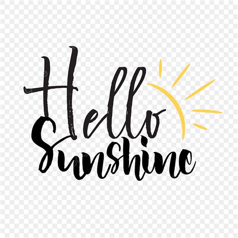 Hello Sunshine Vector Hd Images, English Lettering Hello Sunshine ...