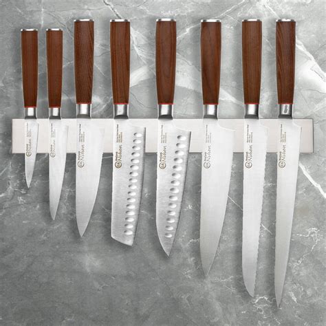 Nihon X Knife Set Piece And Magnetic Stainless Steel Knife Rack