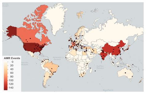 Global Distribution Of Antimicrobial Resistance Amr Emergence Events