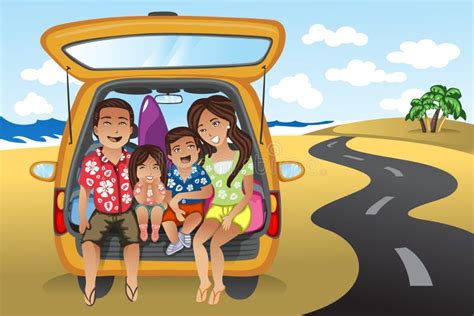 Family on a road trip stock vector. Image of holiday - 49770844