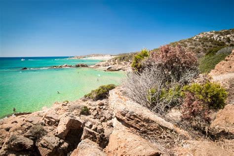 Panorama of Chia Coast, Sardinia, Italy Stock Image - Image of clear, pristine: 132420893