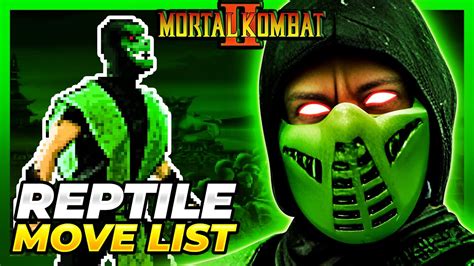 REPTILE MOVE LIST Mortal Kombat II MK2 YouTube