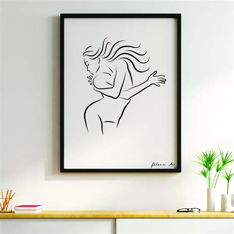 Nude Woman Line Art Female Body Line Drawing Sexy Sensual Etsy