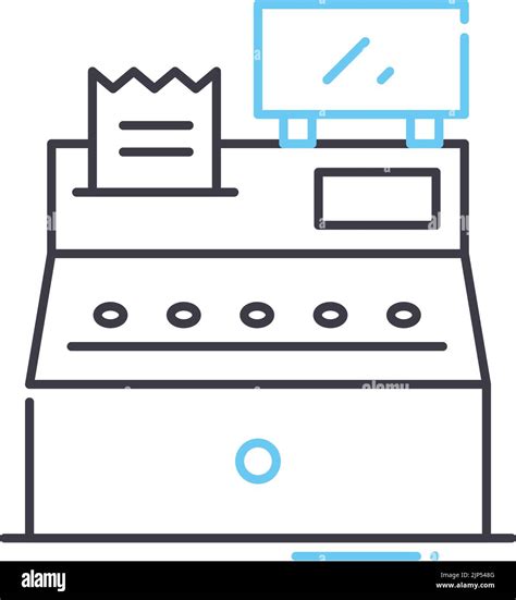 Icono De L Nea De Proceso De Caja Registradora S Mbolo De Contorno