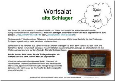 Schlager Lieder F R Senioren Zum Ausdrucken Schlagerquiz Mit Hits Der