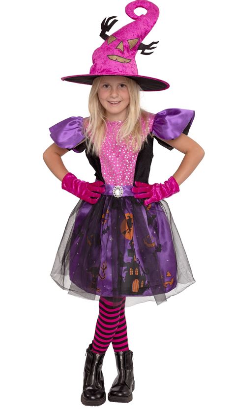 Halloween Hexe Kostüm Für Mädchen Lilapink Magicoo