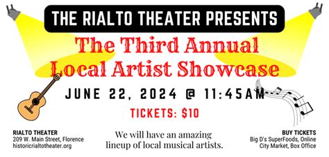 Third Annual Local Artist Showcase Historic Rialto Theater