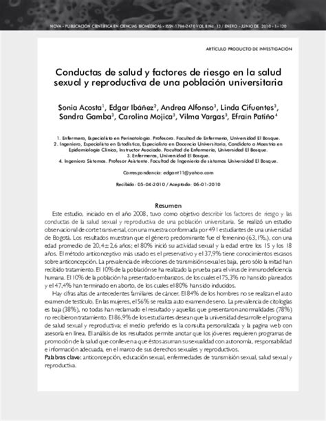 Pdf Factores De Riesgo Sexual Y Reproductiva Daniieliita Yoselin