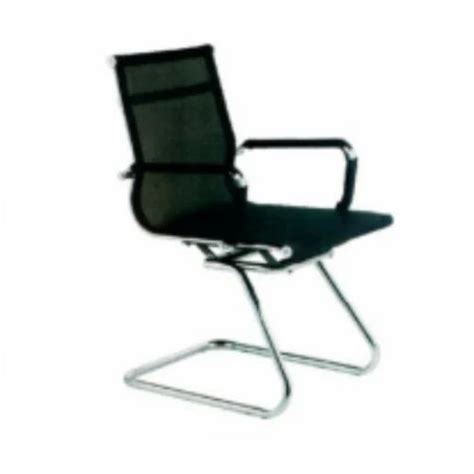 1 Seater Black Mild Steel Visitor Chair For Hospital With Armrest At